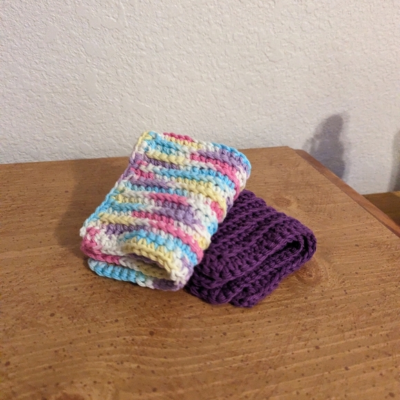 💞2/$20 HAND CRAFTED Crocheted All Purpse 100% Cottn Reusble Bath or Dish Cloths - Picture 1 of 15